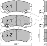 Sada brzdových destiček, kotoučová brzda, 822-357-1