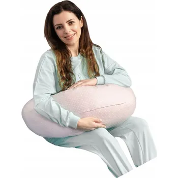 Kojící polštář Kojicí polštář BABYMAM PREMIUM - Bílé tečky na růžové