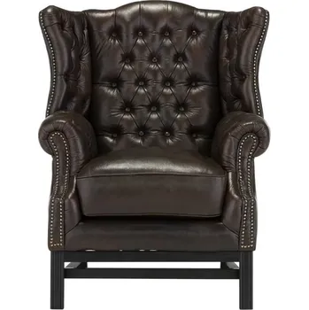 Křeslo Křeslo Chesterfield Kingsfield z pravé kůže - hnědé