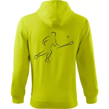 Pánská mikina Hurling hráč - Mikina s kapucí na zip trendy zipper - XL ( Limetková )
