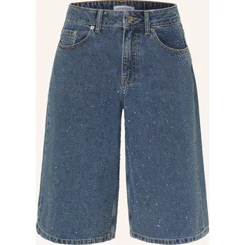 Dámské kraťasy Mrs & Hugs Džínové Bermudy S Ozdobnými Kamínky, dark blue