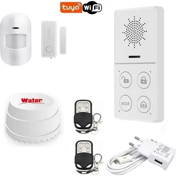 Sada domovního alarmu Mini Wi-Fi alarm TUYA (1+1) + detektor úniku vody WiFi TUYA