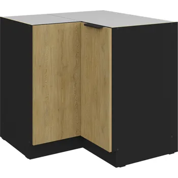 Kuchyňská linka Kuchyňská spodní rohová skříňka Cremona 90 x 90 ND 2F BB, v provedení dub Cremona/černá