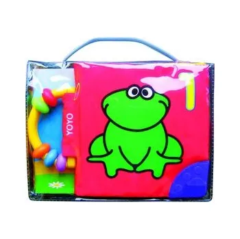 Leporelo Látková kniha s chrastítkem - Žabka