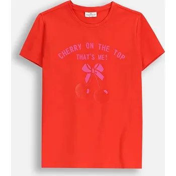 Dětské tričko Coccodrillo červená barva, EVERYDAY GIRL A ZC5143218VGA 33X, vel. 104