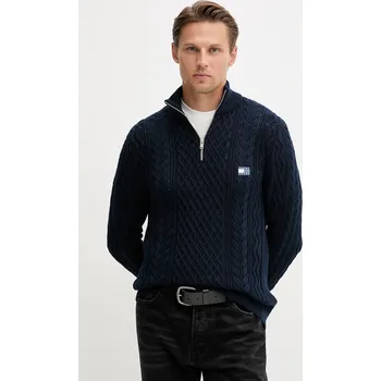 Pánský svetr Bavlněný svetr Tommy Jeans DM0DM22103 námořnická modř 59X, vel. XXL