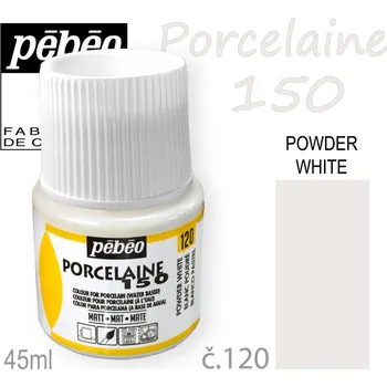 Speciální výtvarná barva Barva na porcelán vypalovací Pébeo Porcelaine 150. Odstín č.120 Powder White. Balení 45 ml.