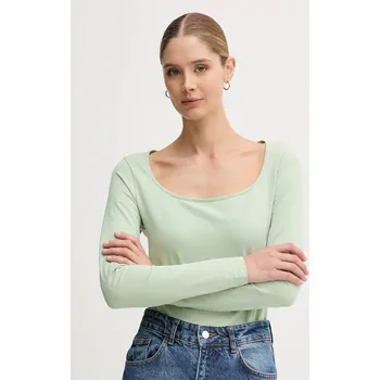 Pánské tričko Tričko s dlouhým rukávem United Colors of Benetton zelená barva, 3FJHD10AQ 07X, vel. S