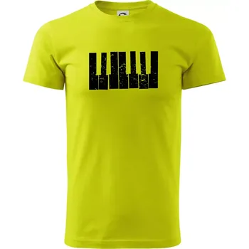 Klávesy vintage - Klasické pánské triko vyšší gramáže - XS ( Limetková )