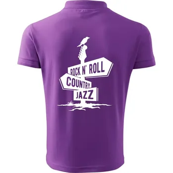 Pánská košile Kytara rozcestník - Polokošile pánská Pique Polo 203 - 2XL ( Fialová )