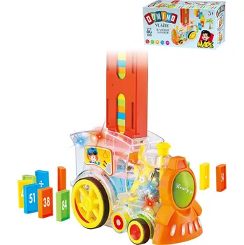 Vláček a vláčkodráha Vláček transparentní samostavěcí domino na baterie Světlo Zvuk | 1037