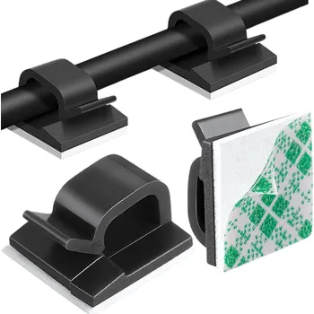 Interex design Sada 10ks samolepicích držáků kabelů / Černá matná