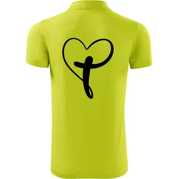 Pánská košile Jesus srdce - Polokošile Victory sportovní (dresovina) - S ( Limetková )