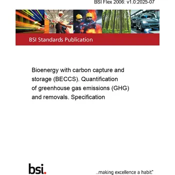 BSI Flex 2006: v1.0:2025-07 Bioenergy with carbon capture and storage (BECCS). Quantification of greenhouse gas emissions (GHG) and removals. Specification Anglicky Tisk