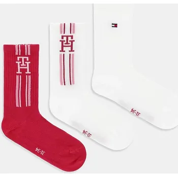 Pánské oblečení Dětské ponožky Tommy Hilfiger 3-pack 701236331.9BYA červená 33X, vel. 35/38