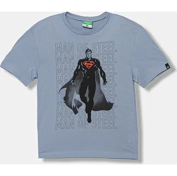 Dětské bavlněné tričko United Colors of Benetton modrá barva, s potiskem, 3JERC10PO 3JERC10PO.G.seasonal 55X, vel. 150