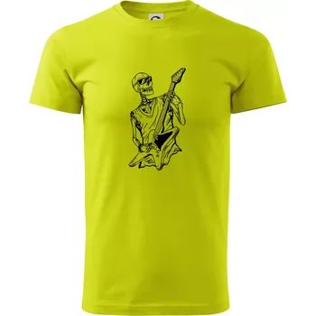 Pánské tričko Kytara kostra - Klasické pánské triko vyšší gramáže - L ( Limetková )