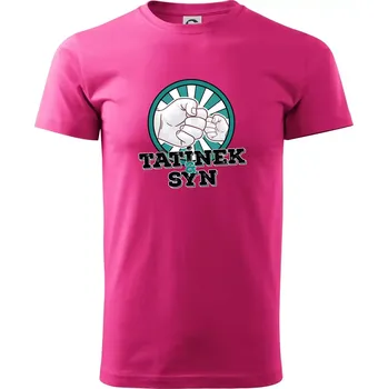 Pánské tričko Tatínek a syn - Klasické pánské triko vyšší gramáže - S ( Purpurová )