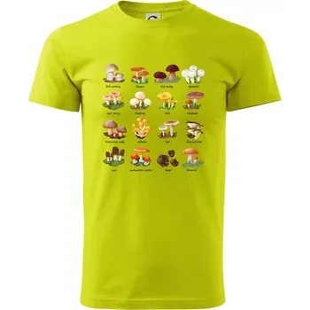 Atlas hub - triko s houbami - Klasické pánské triko vyšší gramáže - S ( Limetková )