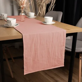 ubrus Lněný běhoun na stůl LEN-021 Světle starorůžový 20x140 cm