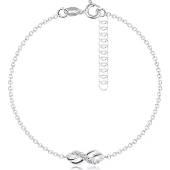 Náramek Náramek ze stříbra 925 - dvojitý symbol nekonečna se zirkonem