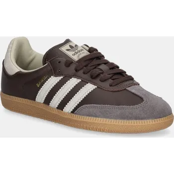 Pánská obuv Kožené tenisky adidas Originals Samba OG hnědá barva, ID1481 88X, EUR 48 2/3