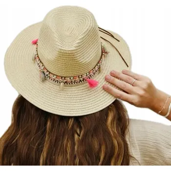 Klobouk Sajbazar slaměný klobouk béžový univerzální velikost