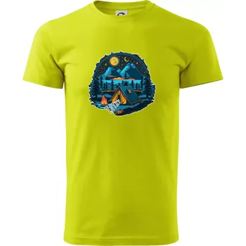 Pánské tričko Tatry pod stanem - Klasické pánské triko vyšší gramáže - XL ( Limetková )