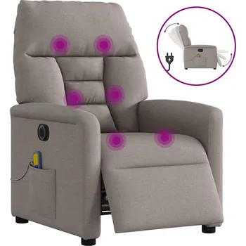 Křeslo Elektrické masážní polohovací křeslo taupe textil Hnědošedá 3303029