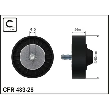Vratna/vodici kladka, klinovy zebrovy remen, 483-26