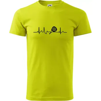 Ekg padel raketa - Klasické pánské triko vyšší gramáže - 3XL ( Limetková )
