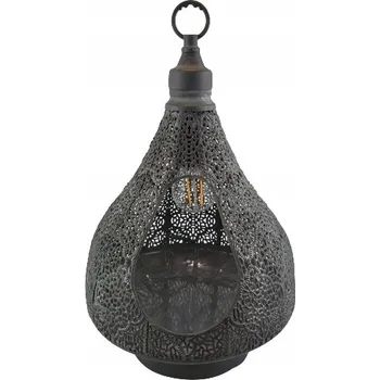 Lampička LAMPA MAROKO ČERNÁ V34 FI21 CM BOHO AŽUROVÁ