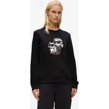 Dámská mikina Mikina Karl Lagerfeld IKON dámská, černá barva, s potiskem, A4W20045 99X, vel. M