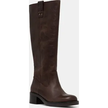 Dámské kozačky Kožené kozačky Aldo CURCULIOS dámské, hnědá barva, na podpatku, 14114968 14114968.CURCULIOS 89X, EUR 41