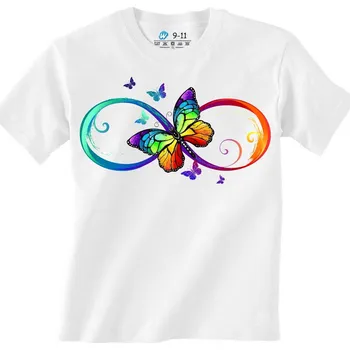 Dívčí tričko Dětské tričko Motýlí Krása Nekonečna Navždy (Barva: Bílá)