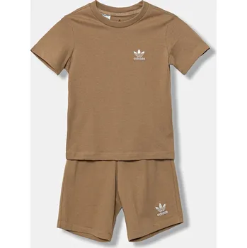 Dětská bavlněná souprava adidas Originals JY4981 hnědá 84X, vel. 68