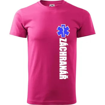 Pánská móda Záchranář - hvězda - Klasické pánské triko vyšší gramáže - L ( Purpurová )