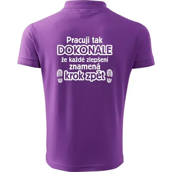 Pánská košile Pracuji dokonale krok zpět - Polokošile pánská Pique Polo 203 - XL ( Fialová )