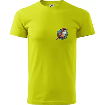 Vrabec na prsu - Klasické pánské triko vyšší gramáže - 3XL ( Limetková )