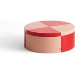 HAY Plechová dóza Tin Container Round, red and soft pink