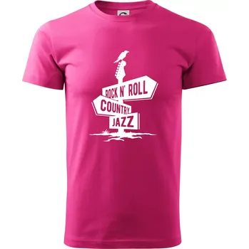 Pánská móda Kytara rozcestník - Klasické pánské triko vyšší gramáže - M ( Purpurová )