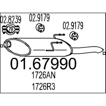 Tlumič výfuku Zadní tlumič výfuku, 01.67990