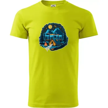 Jeseníky pod stanem - Klasické pánské triko vyšší gramáže - 3XL ( Limetková )