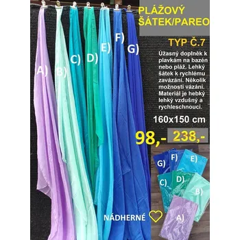 PAREO - PLÁŽOVÝ ŠÁTEK typ č.7 AKCE ! - G