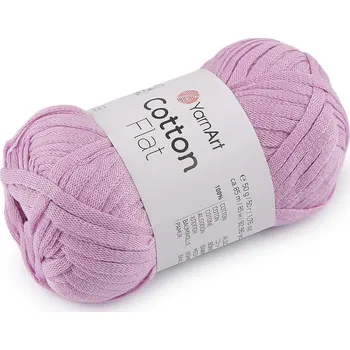 Příze Bavlněná pletací příze Cotton Flat 50 g, barva 3 (6712) fialová lila