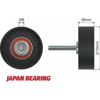 Vratná/vodicí kladka, klínový žebrový řemen, RRK-FR-006