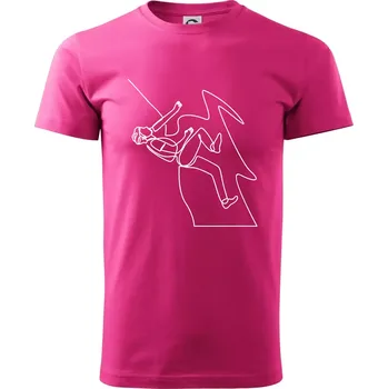 Lezec na skále jedním tahem - Klasické pánské triko vyšší gramáže - XS ( Purpurová )