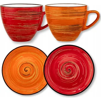 Sada 2 šálků 300 ml a 2 podšálků 15 cm, ručně vyráběný porcelán WILMAX