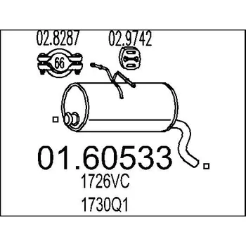 Tlumič výfuku Zadní tlumič výfuku, 01.60533