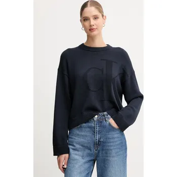 Pánský svetr Bavlněný svetr Calvin Klein Jeans LV047D304G námořnická modř 59X, vel. XS